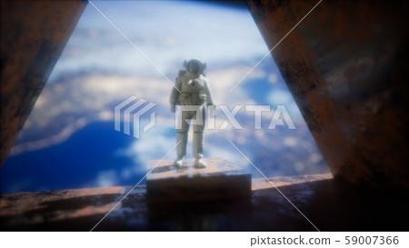 8K astronaut on the space observatory station near 8K astronaut on the space observatory station near 59007366