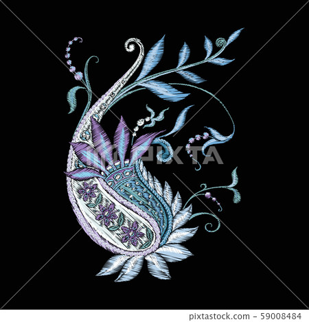 Pattern with traditional paisley. Floral vector Pattern with traditional paisley. Floral vector 59008484