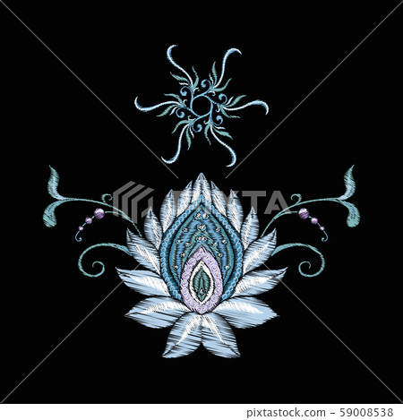 Pattern with traditional paisley. Floral vector Pattern with traditional paisley. Floral vector 59008538