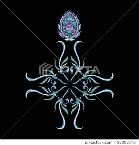 Pattern with traditional paisley. Floral vector Pattern with traditional paisley. Floral vector 59008570