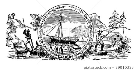 The seal of colonial New Hampshire in 1629 vintage 59010353