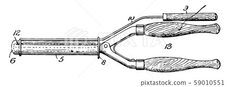 Curling Iron Hair tong vintage illustration 59010551