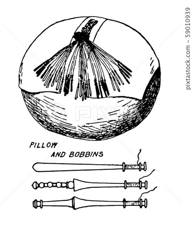 Pillow and Bobbins Lace Manufacture Pillow and Bobbins Lace Manufacture 59010939