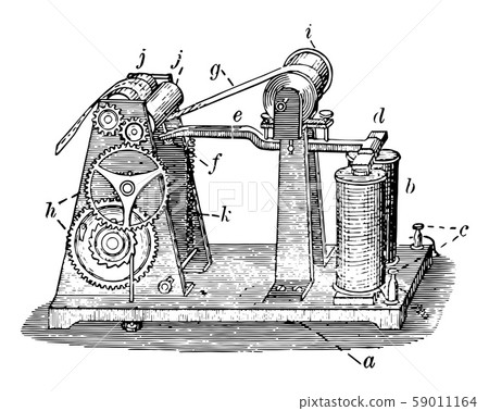 Morse Recorder vintage illustration. Morse Recorder vintage illustration. 59011164
