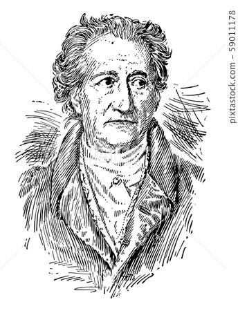 Johann Wolfgang von Goethe vintage illustration. 59011178