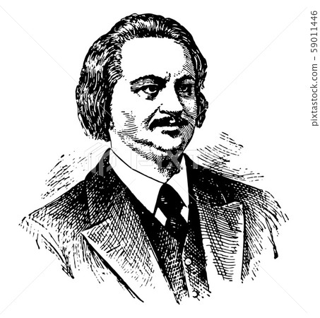 Honore de Balzac vintage illustration Honore de Balzac vintage illustration 59011446