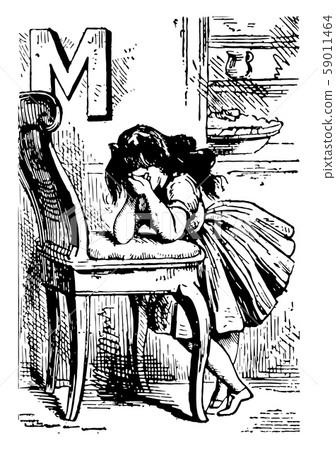 Alphabet M mourned for it vintage illustration Alphabet M mourned for it vintage illustration 59011464