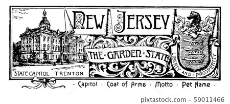 The state banner of New Jersey the garden state The state banner of New Jersey the garden state 59011466
