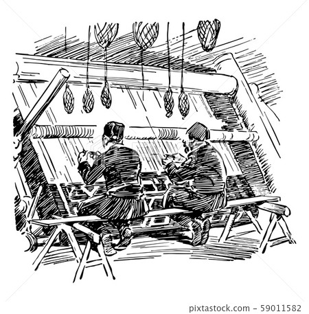 Turkish Rug Weavers is a two Turkish men weaving Turkish Rug Weavers is a two Turkish men weaving 59011582