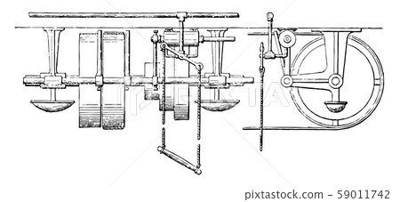 Pneumatic Belt Shifter, vintage illustration. 59011742