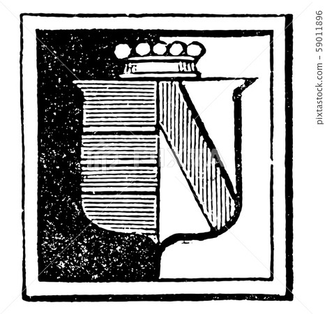 Escutcheon is black on the sinister side, vintage Escutcheon is black on the sinister side, vintage 59011896