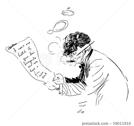 Man Writing Letter or letter writing, vintage Man Writing Letter or letter writing, vintage 59011910