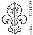 Fleur-de-Lis are used as a charge in heraldry, 59011933