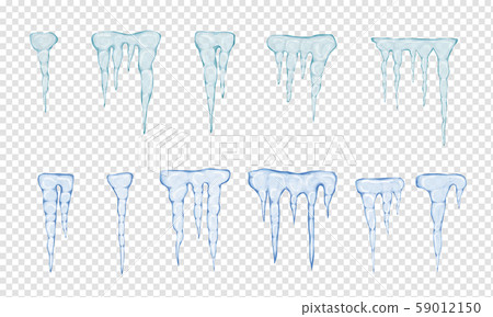 Set of translucent light blue icicles 59012150