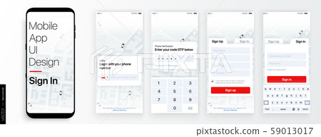 Design of the Mobile Application UI, UX. Set of... - Stock Illustration ...