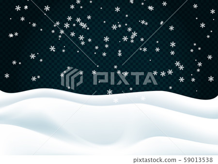 Snowy landscape isolated on dark transparent 59013538