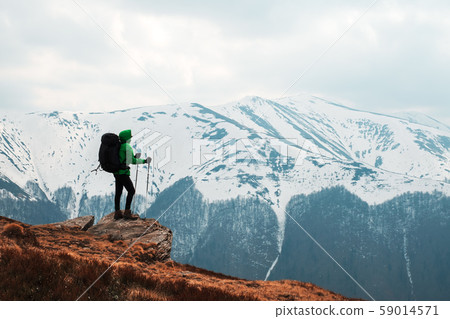 Amazing landscape with snowy mountains range 59014571