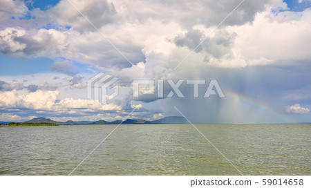 Big powerful storm clouds over the Lake Balaton of 59014658