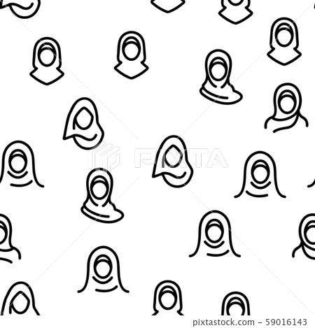 Hijab Vector Seamless Pattern 59016143