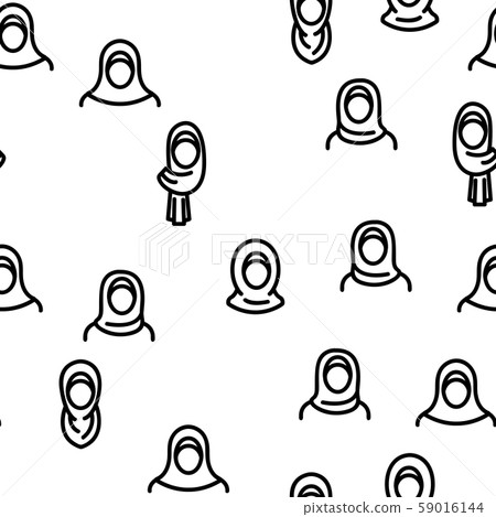 Hijab Vector Seamless Pattern 59016144