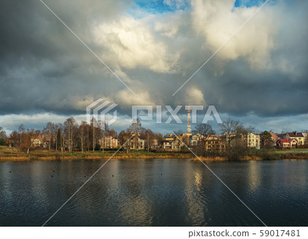 Beautiful autumn coastal landscape on the lake Beautiful autumn coastal landscape on the lake 59017481
