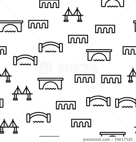 Bridge Construction Vector Seamless Pattern - Stock Illustration ...