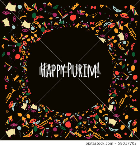 Vector illustration Happy Purim carnival set of Vector illustration Happy Purim carnival set of 59017702