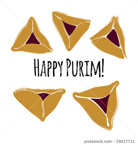 Vector illustration hamantaschen cookies for 59017711