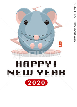 2020 New Year's card template "Graphic Mouse" Happy New Year 59017948