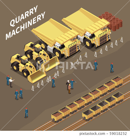 Quarry Machinery Isometric Illustration 59018232