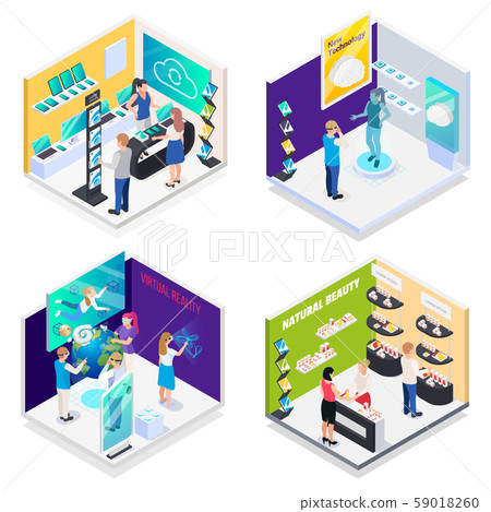 Modern Exhibition Isometric Concept  59018260