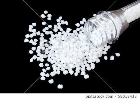 Close up picture of polypropylene (PP) granules. 59018438