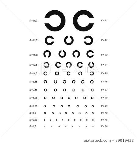 Eye Test Chart Placard Banner Card. Vector 59019438