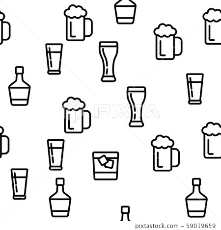 Alcohol Drink Vector Seamless Pattern Alcohol Drink Vector Seamless Pattern 59019659