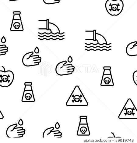 Chemical Toxic Poison Seamless Pattern Vector 59019742