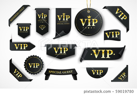 Vip label. Vector black banner 59019780