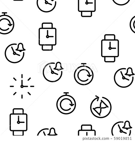 Time Clock Seamless Pattern Vector - Stock Illustration [59019851] - PIXTA