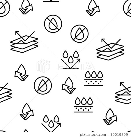 Waterproof, Water Resistant Materials Vector Seamless Pattern 59019899