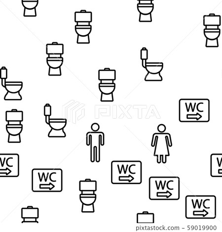 WC, Public Bathroom, Toilet Vector Seamless Pattern 59019900