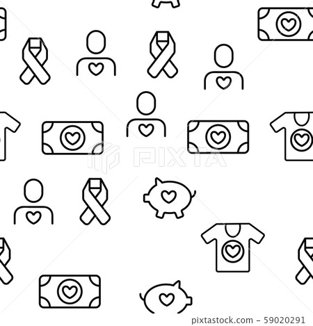Volunteers, Charity Vector Seamless Pattern 59020291