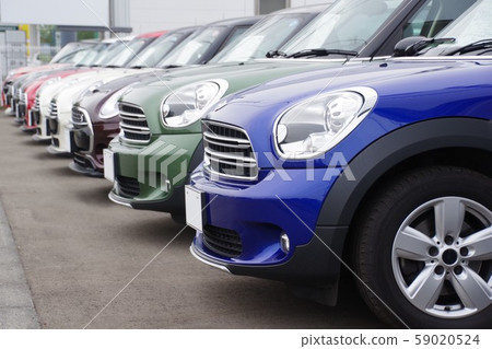 Imported car mini SUV crossover lined up at dealers 59020524