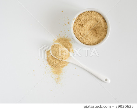 Nutritional inactive yeast top view Nutritional inactive yeast top view 59020623