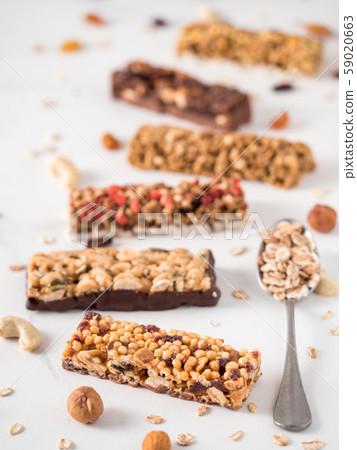 Set of different granola bars Set of different granola bars 59020663