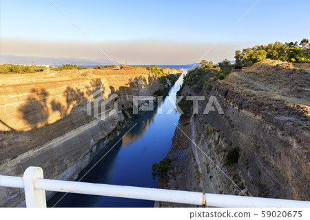 Corinth Canal in Greece. View of the Gulf 59020675