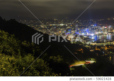 New Zealand Wellington night view from Mount Victoria 59021428
