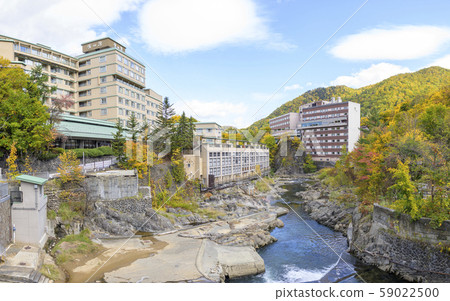 Jozankei hot spring town in autumn 59022500