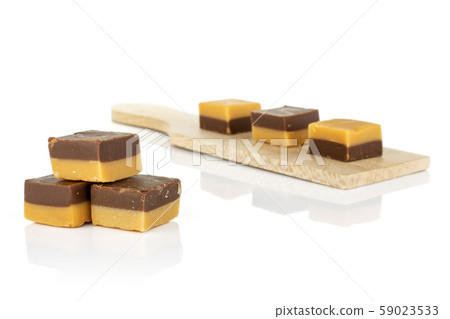Caramel chocolate candy isolated on white Caramel chocolate candy isolated on white 59023533