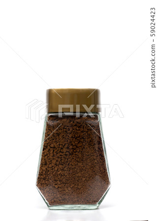 Coffee in a glass bottle on a white background Coffee in a glass bottle on a white background 59024423