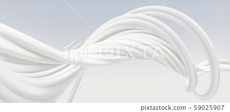 鮮豔細緻的全景景觀圖:抽象白色曲線背景(3D CG 渲染數位插圖) 鮮豔細緻的全景景觀圖:抽象白色曲線背景(3D CG 渲染數位插圖) 59025907