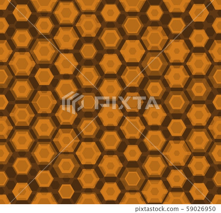 Orange hexagon hive. Seamless geometric vector texture background illustration 59026950
